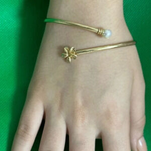 14k real solid yellow gold real pearl